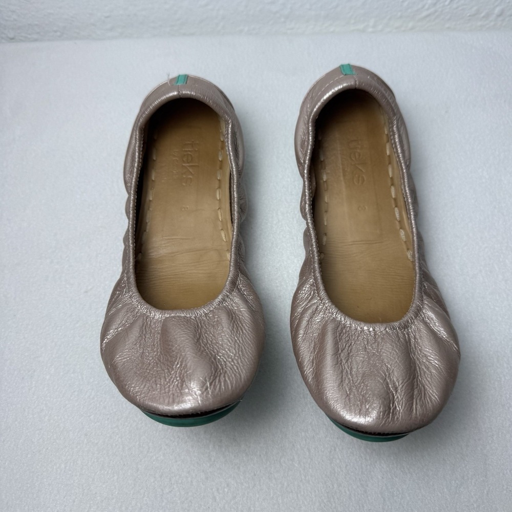 Tieks Gold Glam Metallic Leather Ballet Flats Women's Size 8 Comfort Shoes